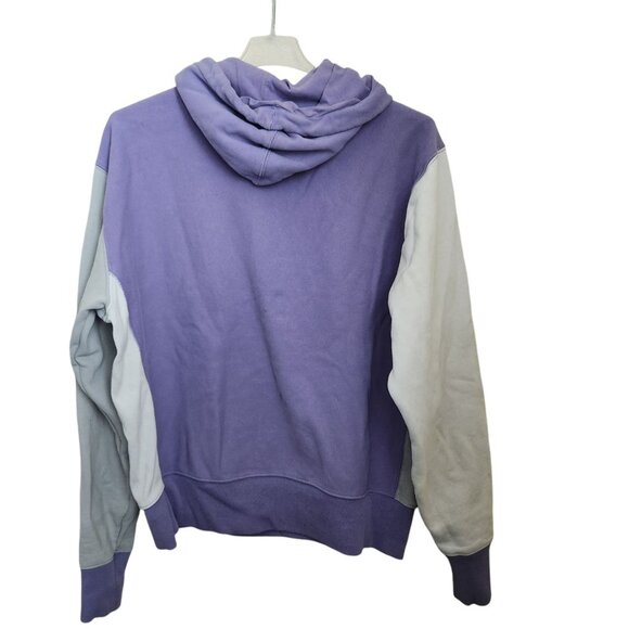 Y2K Champion Uo Exclusive Men's Large Purple Colorblock Hoodie Sweatshirt - Picture 3 of 16